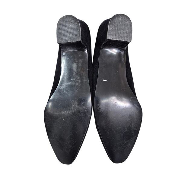 VTG 80s Capezio Black Velvet Holiday Mules Heels Holiday Themed Sz 9 - Picture 9 of 9